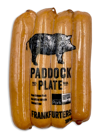 Paddock to Plate WA Frankfurters 380g